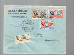 LAB827 (EML) - TRIESTE  AMG-FTT , Lettera FDC Raccomandata Per Milano 11.10.1951 - Poststempel