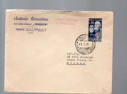 LAB829 (EML) - TRIESTE  AMG-FTT , Lettera FDC  Per Milano 11.9.1950 - Marcofilie