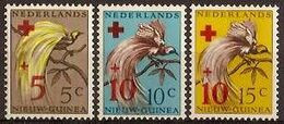 Nederlands Nieuw Guinea NVPH Nr 38/40 Ongebruikt/MH Pardijsvogels, Rode Kruis, Red Cross, Croix Rouge 1955 - Nederlands Nieuw-Guinea