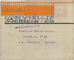 P0411 - NETHERLANDS - POSTAL HISTORY - 1928 Olympic Games Committee COVER Rare! - Sommer 1928: Amsterdam