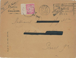 P0416 - FRANCE - POSTAL HISTORY - 1924 Olympic Games POSTMARK On TAXED Cover - Sommer 1924: Paris