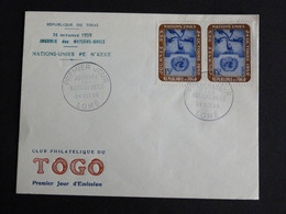 LETTRE TOGO PREMIER JOUR FDC AVEC YT 295 - JOURNEE DES NATIONS UNIES - Cartas & Documentos