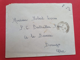 Enveloppe En Fm De St Amand Pour Un Soldat Du Bataillon Peri à Bourges En 1944  - N 116 - Guerre De 1939-45