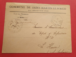 Enveloppe De La Ville De St Martin Le Nœud Pour Le Dépôt D'Infanterie Du Havre En 1939  - N 118 - Oorlog 1939-45