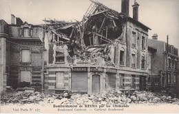 CPA - MILITARIAT - Bombardement De REIMS Par Les Allemands Le 18 Septembre 1914 - Boulevard Carteret - FRESSON - Guerre 1914-18