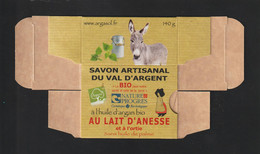 Emballage De SAVON - À L'HUILE D'ARGAN BIO - AU LAIT D'ANESSE ET À L' ORTIE - Savon Artisanal Du Val D'Argent En Alsace - Etiquetas