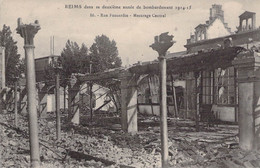 CPA - MILITARIAT - Bombardement De REIMS Par Les Allemands Deuxième Année - Rue FONSARDIN - Mesurage Central - Guerre 1914-18