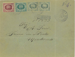 P0311  - SAN MARINO  - STORIA POSTALE - Busta RACCOMANDATA  Tricolore 1899 - Briefe U. Dokumente