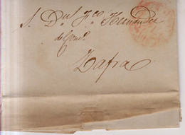 Prefilatelia Año 1849 Carta A Zafra Marcas Tipo Baeza Sevilla Andalucia - ...-1850 Prefilatelia