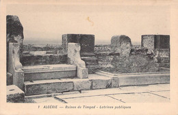 CPA - ALGERIE - Ruines De Timgad - Latrines Publiques - Sonstige & Ohne Zuordnung