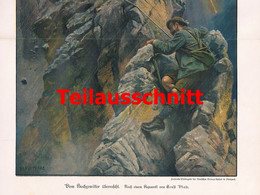 D101 2330 Ernst Platz Bergsteiger Hochgewitter Kunstblatt 26x35 Cm 1896 !! - Other & Unclassified