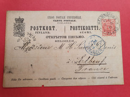 Finlande- Entier Postal De Helsinki ( Occupation Russe ) Pour La France En 1893 - N 150 - Storia Postale