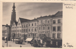 B9091) BRAUNAU - Stadtplatz Mit Altem BUS - U AUTO Detail Sowie HOTEL Zur POST 1936 - Braunau