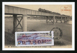 FRANCE (2022) Carte Maximum Card ATM LISA - émax Exposition Philatélique Moulins 2022 Le Pont De Fer, Bridge, Puente - 2020-…