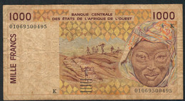 W.A.S. SENEGAL P711Kk 1000 FRANCS (20)01  FINE  NO P.h. - Westafrikanischer Staaten