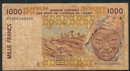 W.A.S. SENEGAL P711Kk 1000 FRANCS (20)01  FINE  NO P.h. - États D'Afrique De L'Ouest