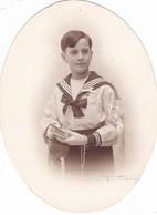 COMMUNION ,,, JEUNE HOMME EN COL MARIN ,,,PHOTOGRAPHIE  DE G. DANGEREUX  QUI A SIGNE LA PHOTO - Comunioni