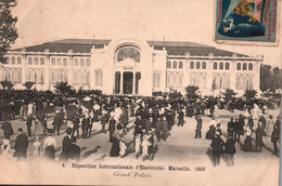 Exposition Internationale D'Electricité Marseille 1908 - Entrée Du Grand Palais - Carte N° 4 - Electrical Trade Shows And Other