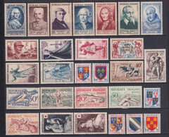 FRANCE - 1953 - VENTE SPECIALE !  ANNEE COMPLETE ** MNH - 28 TIMBRES - COTE = 192.5 EUR. - 1950-1959