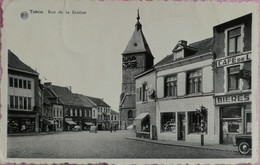 C. P. A. : TUBIZE : Rue De La Station, "Café Bières" - Tubize