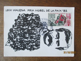 HOUSSET 27-9 86 02 MARLE LECH WALESA PRIX NOBEL DE LA PAIX 83 IMMIGRATION POLONAISE - Gedenkstempels
