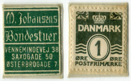 N93-0703 - Timbre-monnaie - Danemark - M. Johansens - Bondestuer - 1 øre - Kapselgeld - Encased Stamp - Monetary /of Necessity