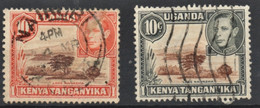 GREAT BRITAIN, Grande Bretagne Colonies Kenya, Uganda, Ouganda, Tanganyika, George VI, Lac, Lake 2 Timbres 2 Stamps - Kenya, Uganda & Tanganyika