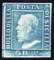 Sicilia - 2 Grana * 1° Tavola, Ritocco Pos. 57, Carta Di Palermo, Testa Di Chiodo - Sicilië