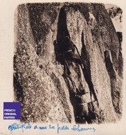 Escalade Dans Les Petits Charmoz / Chamonix Mont-Blanc Photo Stéréo Willman 1910s - Alpinisme Alpes Cordée Piolet C7-33 - Stereoscopic