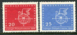 DDR / E. GERMANY 1958 Leipzig Spring Fair MNH / **.  Michel  618-19 - Nuevos