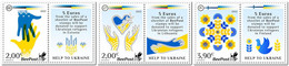 Estonia Lithuania Finland 2022 Support To Ukraine BeePost Set Of 3 Stamps With Labels - Ongebruikt