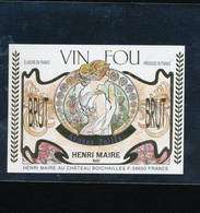 Etiquette Vin Fou Jura Wine Label Dessin Portrait Femme - Henri Maire Boichailles - Erotik
