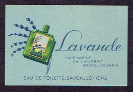 Carte Parfum LAVANDE De Ch. LAURENT - Anciennes (jusque 1960)