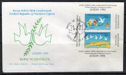 1995 NORTH CYPRUS EUROPA CEPT SOUVENIR SHEET FDC - Covers & Documents