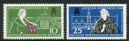 DDR / E. GERMANY 1958 Leipzig Autumn Fair MNH / **.  Michel  649-50 - Ungebraucht