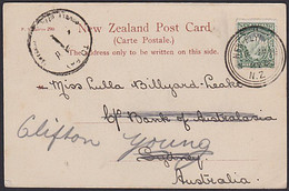 NEW PLYMOUTH BREAKWATER NZ 1905 POSTCARD DOUBLE DEFICIENCY 1d TO PAY POSTMARK - Lettres & Documents