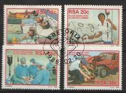 South Africa -1986 Donate Blood - Complete Set, Medical, Accident - Oblitérés