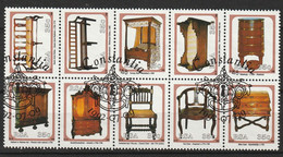 South Africa RSA -1992 - Antique Cape Furniture - Setenant Block Of 10 - Gebraucht