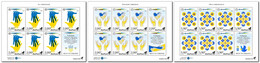 Estonia Lithuania Finland 2022 Support To Ukraine BeePost Set Of 3 Sheetlets Of 7 Stamps - Nuovi