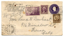 1934 Santa Barbara, Nach Fresno, Kalifornien, Brief Ohne Inhalt - 1921-40