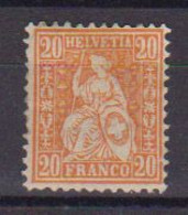 SVIZZERA -1862 HELVETIA SEDUTA  NUOVO TIPO  UNIF. 37 MLH VF - Nuovi