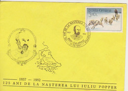 IULIU JULIUS POPPER ANTARCTIC EXPEDITION, TIERRA DEL FUEGO, CALARASI STAMPS DOG DOGS,   ROMANIA  COVER - Explorateurs & Célébrités Polaires