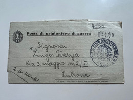 Slovenia Lubiana WWII Letter  Sent From Italy Concentration Camp To Lubiana  (1260) - Lubiana