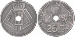 Belgique - 1945 - 25 Centimes - Léopold III - 10-046 - 25 Centimos
