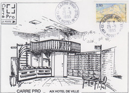 Carte   FRANCE    LA  POSTE   Carré  Pro   HOTEL  DE  VILLE      AIX  EN  PROVENCE    1995 - Posta