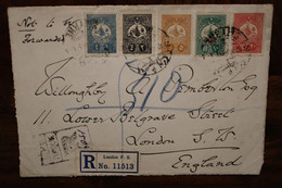 1916 Smyrne Registered UK Turkey Türkei LEVANT Empire Ottoman Türkiýe Cover Recommandé Reco R - Cartas & Documentos