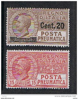 REGNO:  1924/28  POSTA  PNEUMATICA  -  2  VAL. S.G. -  SASS. 5 + 12 - Pneumatische Post