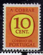 PORTOGALLO PORTUGAL 1967 1984 POSTAGE DUE STAMPS TAXE SEGNATASSE 10c MNH - Nuovi