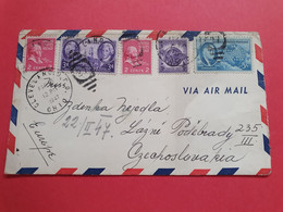 Etats Unis - Enveloppe De Cleveland Pour La Tchécoslovaquie En 1947 Avec Vignette Au Dos  - N 203 - Cartas & Documentos