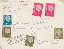 TURQUIE AFFRANCHISSEMENT COMPOSE SUR LETTRE RECOMMANDEE POUR L'ALLEMAGNE 1978 - Storia Postale